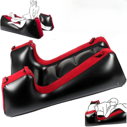 Canapea gonflabila pozitii sexuale, perna sexuala pentru jocuri de adulti, mobilier sexual gonflabil pentru pozitionarea punctului G, 50x35x18, negru/rosu