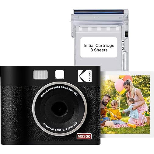 Aparat foto instant Kodak Mini Shot 3 Era, imprimare 3x3, negru, design compact