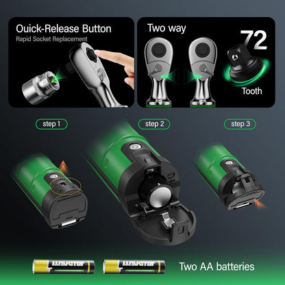 Cheie dinamometrica digitala 1/2 inch, cuplu 20-400 N.m, cu display LCD, alerta sonora, precizie ±1%, cu cutie de depozitare, pentru auto, motociclete si biciclete
