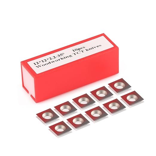 Set de 10 placute amovibile vidia, de strunjire, pentru prelucrarea lemnului, 12 x 12 x 2,2 mm, frezare 35 grade, pentru strung si dalta