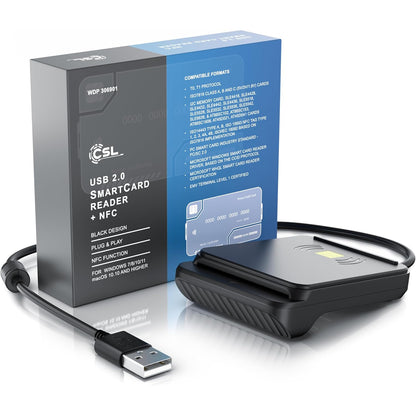 Cititor electronic carti de identitate cu Nfc, carduri inteligente si SIM, compatibil cu Mac OS X si Windows 11, pentru carte de identitate noua, card sanatate si carduri bancare