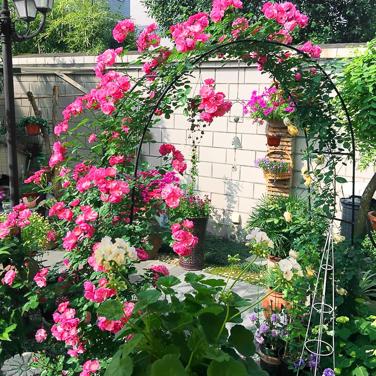 Arcada metalica, pergola arcuita pentru trandafiri, decor, nunta, botezuri, gradina, aniversari, petreceri, rezistenta la apa, 240 x 140 x 38 cm
