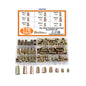 Set 170 piulite, cap haxagonal, M4 M5 M6 M8, din aliaj de zinc, pentru lemn