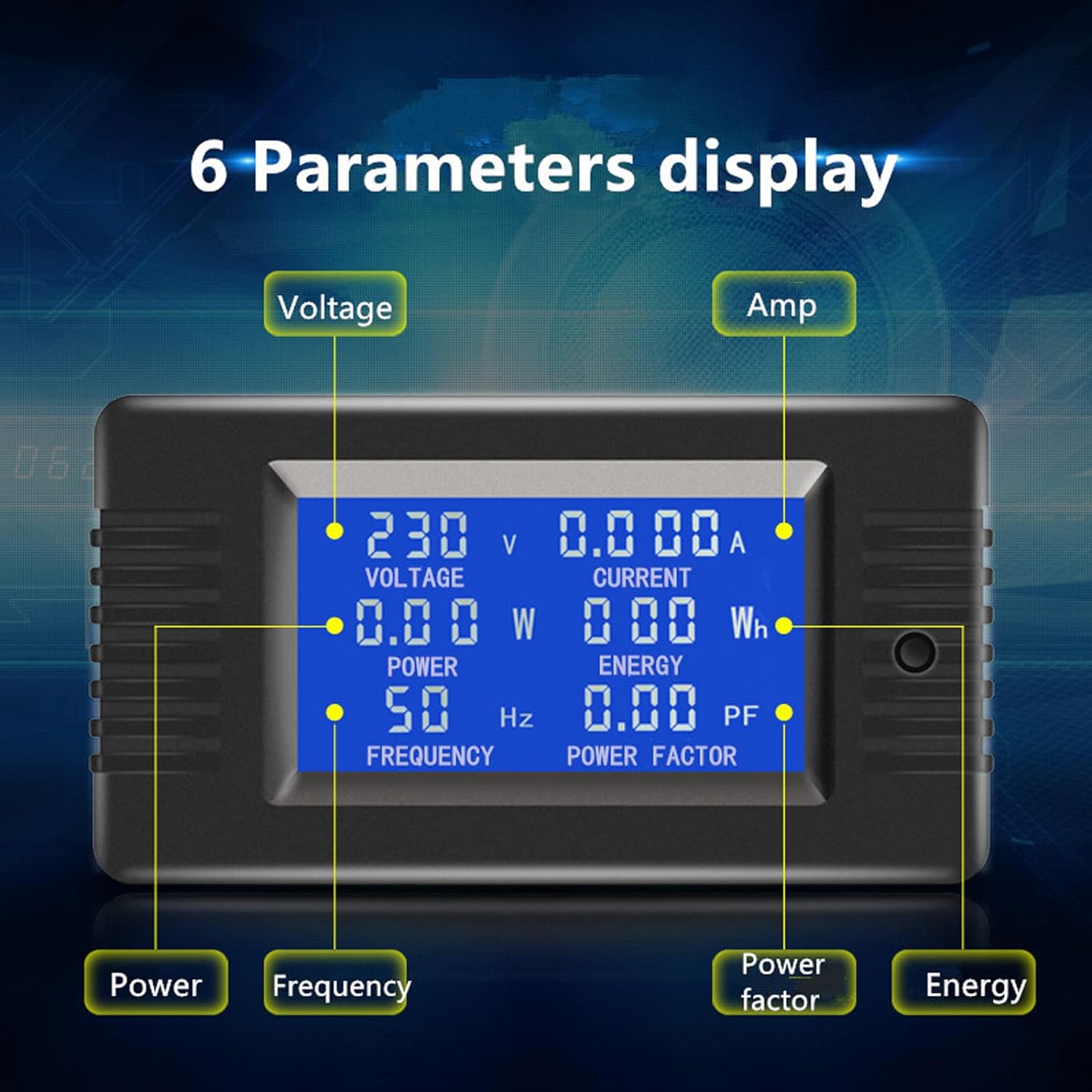 Panelmetru combinat, Wattmetru digital de panou, AC 80-260V si 0-100A, cu Voltmetru, Ampermetru, masurare energie, cu transformator