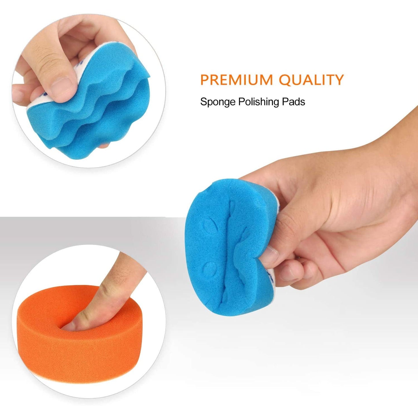 Set de 25 bureti pentru polish 80 mm, cu taler M14 cu discuri de burete si lana, cu adaptor pentru bormasina