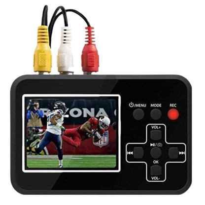 Placa de captura video, video grabber, digitalizeaza video direct pe cardul de memorie, ecran LCR 2,3 inch, pentru VCR, Casete VHS si orice sursa video, inregistrare si redare video directa