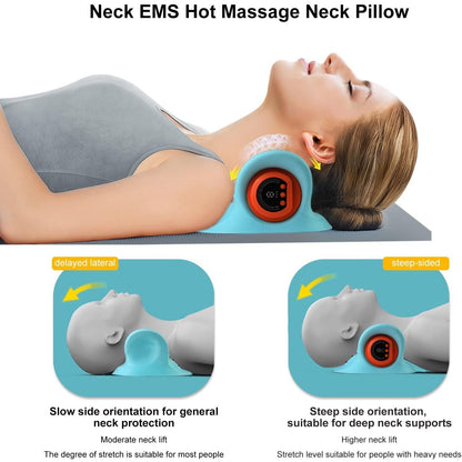 Aparat de masaj electric EPROICKS pentru gat cu incalzire, masaj cervical wireless tip perna de relaxare, presopunctura pentru gat si umeri, 3 moduri de masaj, 6 frecvente ajustabile, incarcare USB