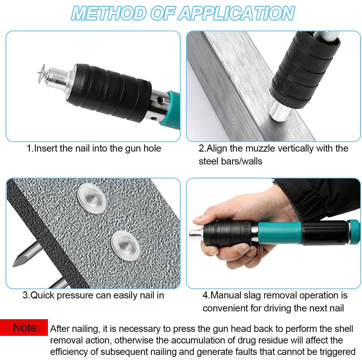 Set 100 cuie rotunde, bolturi de 42mm lungime pentru pistol de cuie manual, 7, 3 mm diametru, pentru beton, lemn, caramida, tavane, pereti, pardoseli