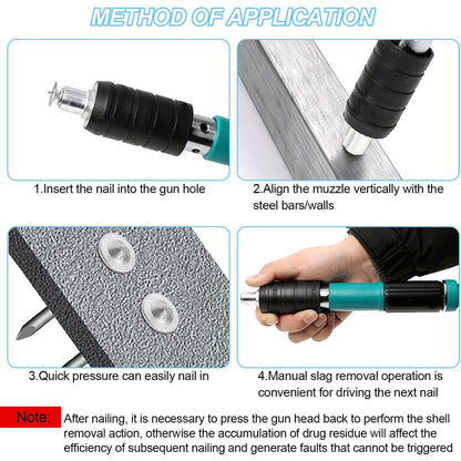 Set 50 cuie rotunde, bolturi de 42mm lungime pentru pistol de cuie manual, 7, 3 mm diametru, pentru beton, lemn, caramida, tavane, pereti, pardoseli