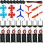 Set de 8 motor DC 1.5V-3V, 15000-16500 RPM, cu 8 carcase cu suport baterie AA si conectori, 8 intrerupatoare, elice, cablu 22AWG de 1m, pentru jucarii, experimente, R684