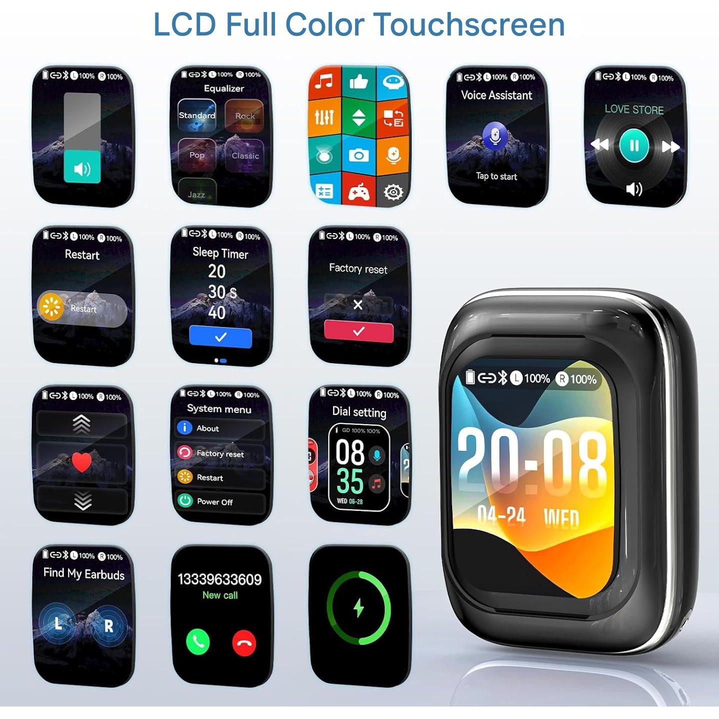 Casti cu traducere NE48 KI 3 in 1, Bluetooth 6.0, AI 165 limbi, 11 moduri traducere, IPX5, autonomie 48h, HiFi sunet, microfon ENC, ecran tactil LCD, traducator instant pentru calatorii si afaceri, aplicatie gratuita Auralntelli