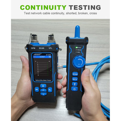 Tester cablu de retea cu powermetru, POE, NCV, UTP CAT5/CAT6, test OPM, VFL, masurarea lungimii, cu lumina LED, ecran LCD, Noyafa
