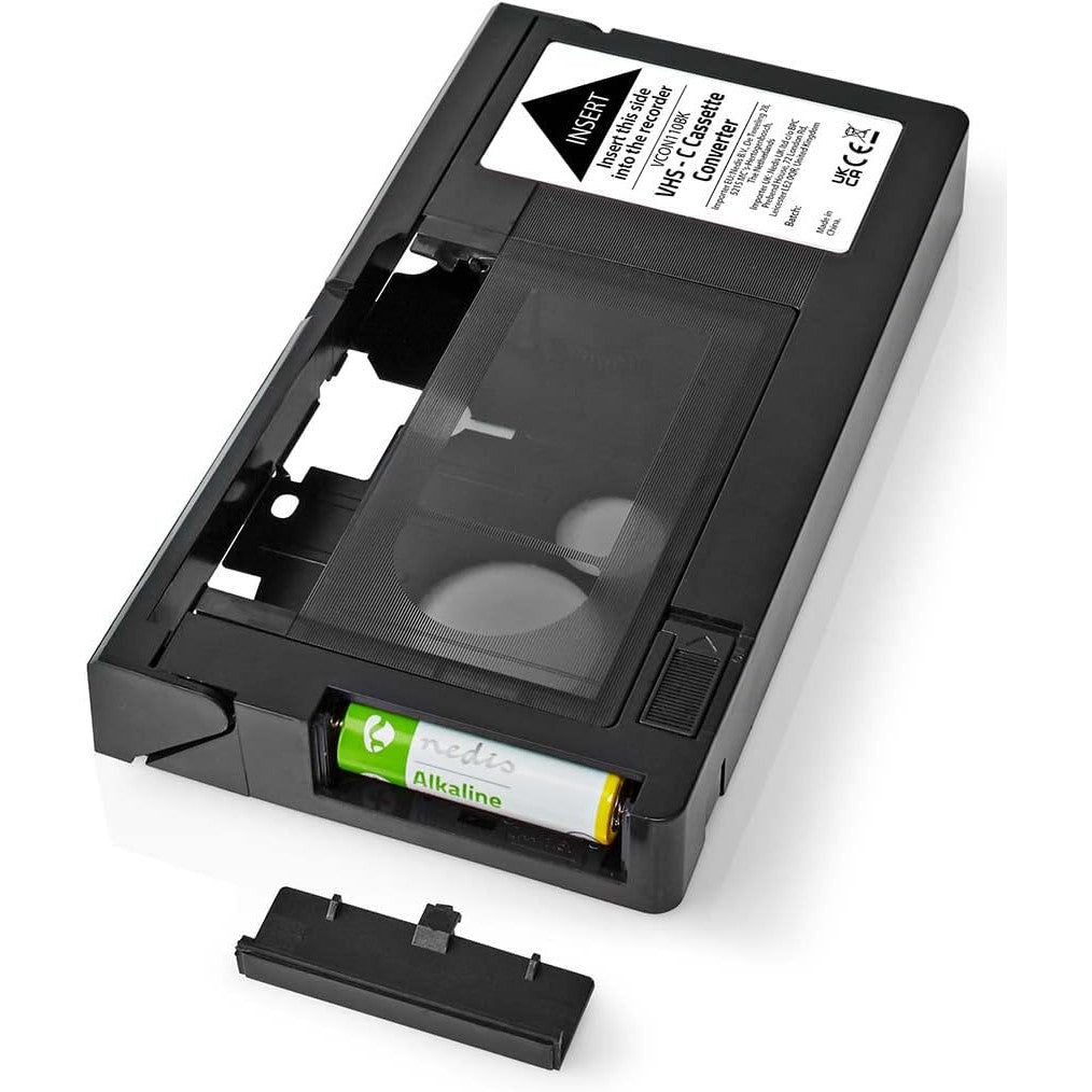 Converter caseta video, adaptor de la VHS-C la VHS, Plug & Play, negru