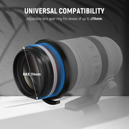 Adaptor follow focus mini pentru obiectiv de pana la 114 mm, cu tija de 15 mm si clema, cu opritoare A/B, pentru cage, camera foto mirrorless, DSLR, Neewer PG001