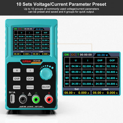 Sursa de alimentare de laborator 0-30 V, 0-10 A programabila, cu afisaj LED, interfata USB pentru control, ventilator racire, port incarcare 5V, functie protectie supracurent (OCP), protectie supratensiune (OVP), multifunctionala