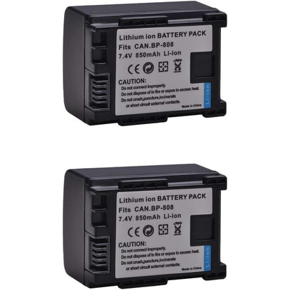 Set de 2 acumulatori BP-808, 850mAh cu incarcator USB Dual pentru Canon BP-827 BP 827 BP-819 BP-807 BP-809 HG31 XA10 HF20 HF10 HF100 HF100E HG20 HG21