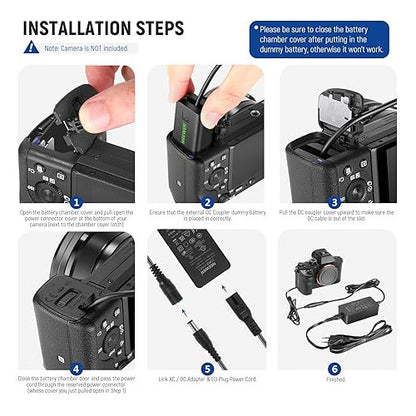 Acumulator dummy Neewer NP FW50 compatibil cu Sony A7/7R/7S A7II/7RII/7SII A6500/6400/6300/6100 NEX3/5/6/7 DSC RX10 IIIIIIV