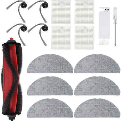 Set accesorii pentru aspirator robot Roborock Q7 M5, Q7 M5+, Q7 L5, Q7 L5+, cu 1 perie tambur, 4 filtre HEPA, 6 lavete, 4 perii laterale1 perie de curatare si surubelnita