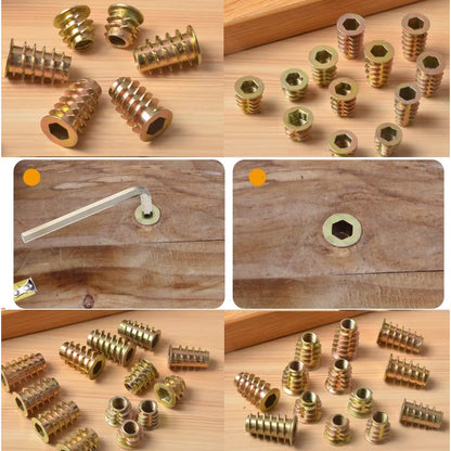Set 170 piulite, cap haxagonal, M4 M5 M6 M8, din aliaj de zinc, pentru lemn