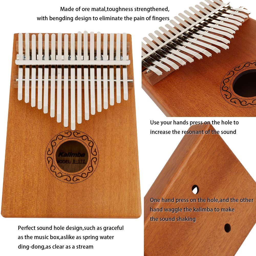 Kalimba , instrument Muzical cu 17 Note , KOA Wood, maro