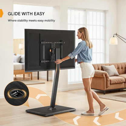 Suport TV, stand cu roti pentru televizor 30-70 inch, inaltime reglabila, 40 kg capacitate, unghi inclinare reglabil, VESA 400 x 400 mm, mobil, negru