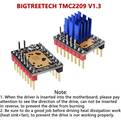 Driver motor pas cu pas KINGPRINT TMC2209 V1.2, 2.8A varf, ultra-silentios StealthChop2, UART/STEP-DIR, 1/256 microstep, compatibil SKR V1.3/Pro si imprimante 3D FDM