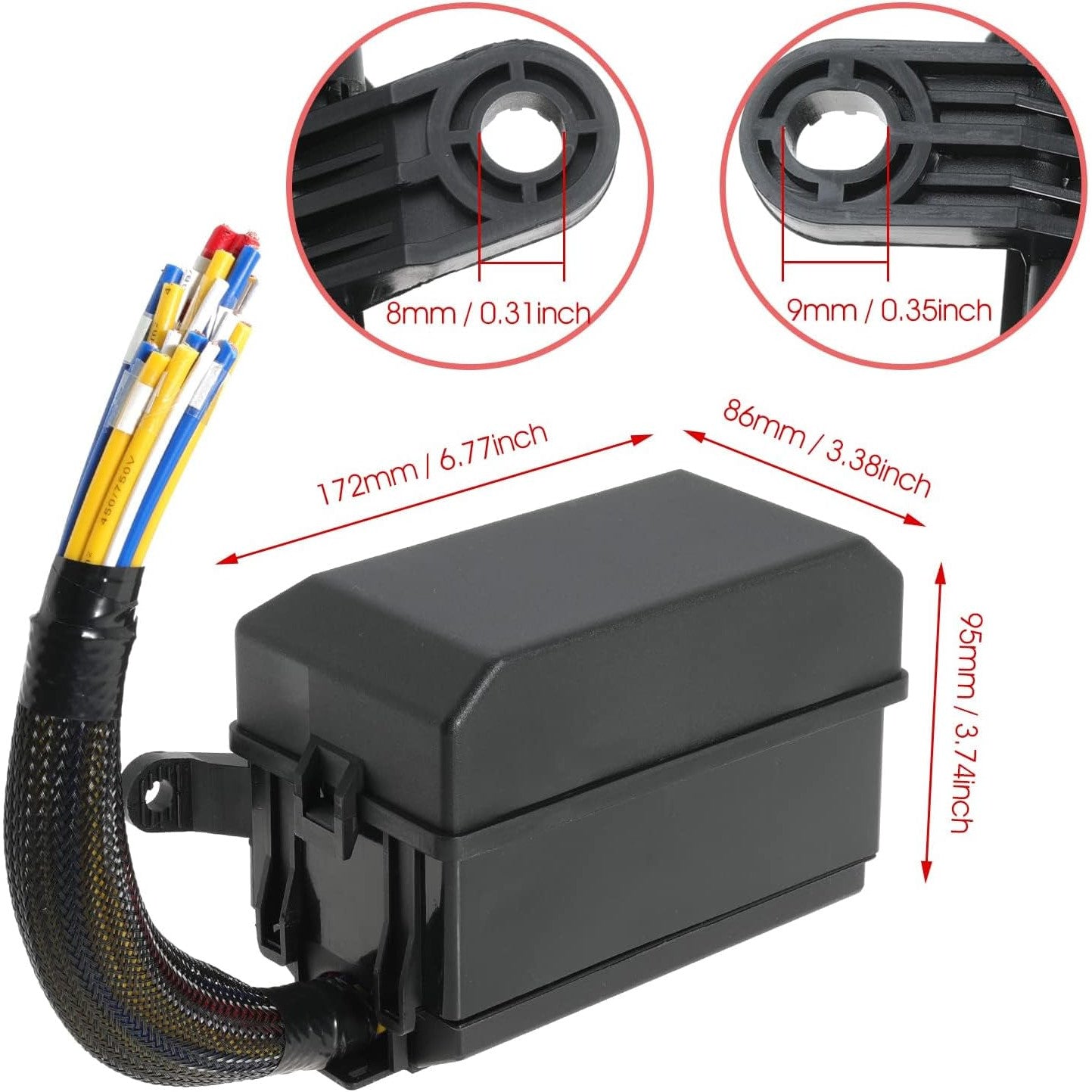 Set cutie relee si sigurante auto 12V, cu 5 releee JD1914 40A cu 5 pini, 1 releu RTT7121 cu 4 pini si 6 sigurante auto, cutie impermeabila, impotriva prafului, rezistenta la caldura, Gebildet