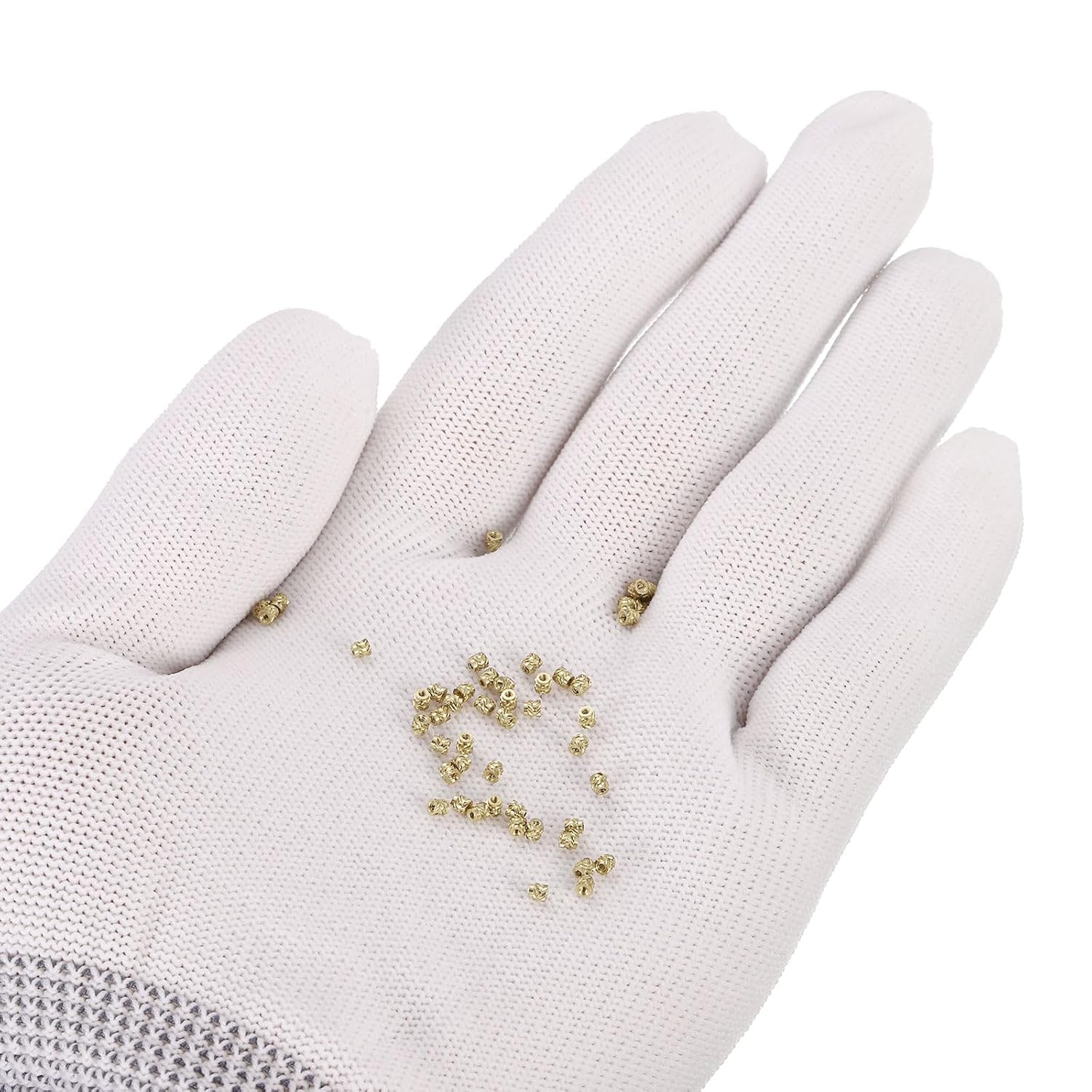 Insertii filetate din alama QUARKZMAN M1 x 0.25, Ø2 x 2.5 mm, set 100 buc, piulite moletate termofixabile, heat set inserts pentru plastic si imprimare 3D, filet metric interior, montaj prin caldura sau ultrasunete, rezistente la coroziune