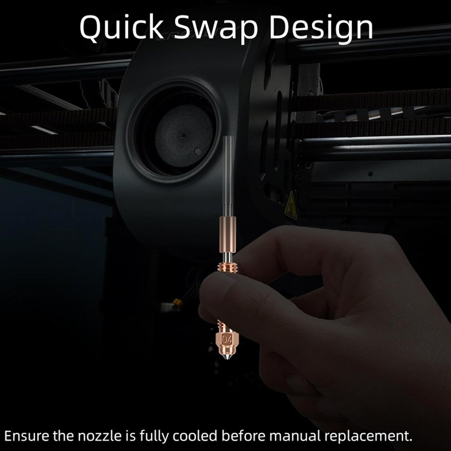 Set de 4 duze pentru Creality K1C, K1 SE, Ender 3 V3, Ender 3 V3 Plus and K1/K1 Max, cu schimbare rapida, 2 duze de 0.4mm, 1 duza de 0.6 mm, 1 duza de 0.8 mm, din aliaj de titan
