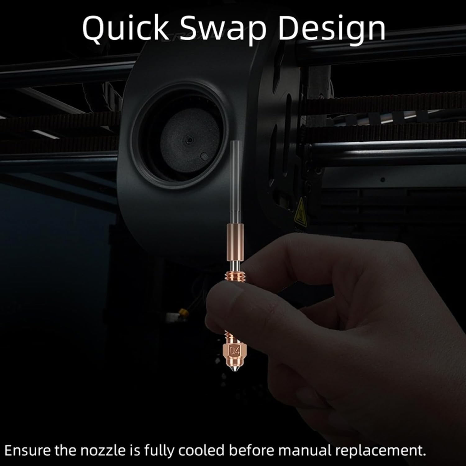 Set de 4 duze pentru Creality K1C, K1 SE, Ender 3 V3, Ender 3 V3 Plus and K1/K1 Max, cu schimbare rapida, 2 duze de 0.4mm, 1 duza de 0.6 mm, 1 duza de 0.8 mm, din aliaj de titan