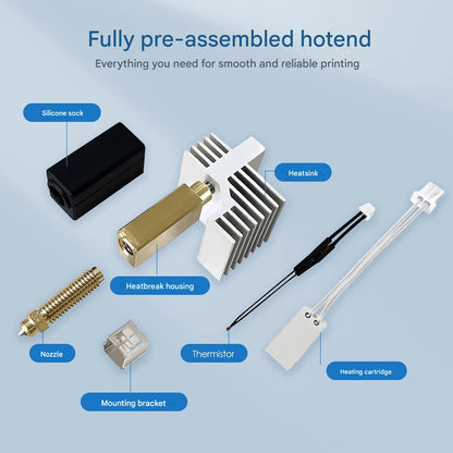 Kit Hotend complet pre-asamblat pentru imprimanta 3D, duza de alama 0,4 mm, pentru Elegoo Centauri Carbon, teava silicon, stergator de duza inclus