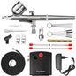 Kit Mini Compresor Aerograf, airbrush cu duza de 0.3 mm, tije de curatare, filtru aer, pentru Manichiura, Pictura corp, Tatuaj semipermanent, Ornare torturi