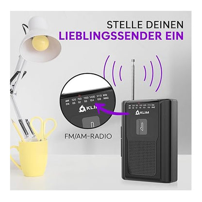Walkman KLIM K8 cu radio AM/FM, microfon si difuzor incorporate, functie inregistrare, portabil si usor de utilizat
