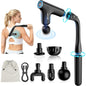 Aparat de masaj muscular tip pistol YIXISI, 4 niveluri de viteza, mod turbo, motor fara perii silentios, maner extensibil, include 4 capete speciale de masaj, pentru spate, umeri si corp, relaxare profunda si recuperare musculara