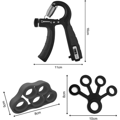 Set flexor cu functie de numarare, cu 2 flexoare, intaritor de prindere de numarare inteligenta cu arc din otel inoxidabil, rezistenta reglabila, antrenament de degete, prindere cu cinci degete pentru sportivi, muzicieni, 5-60 kg