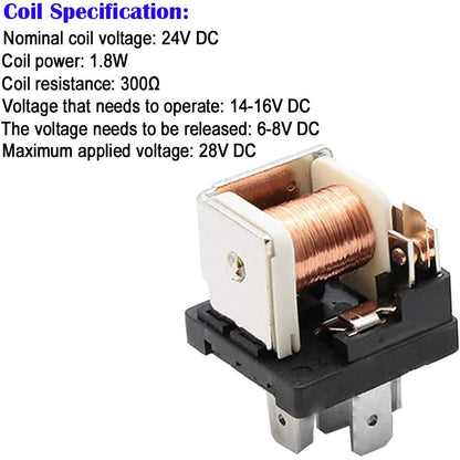 Set de 2 releu auto de 24V 40A, 5 pini, cu priza si fire, 2.5 x 3 cm, Gebildet JD2914