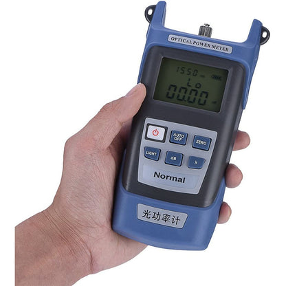 Tester cablu fibra optica, powermetru digital de inalta precizie, de la -70dBm la 10dBm, lungime de unda 850-1625 nm, indicator de putere dB, dBm, mW, uW, nW