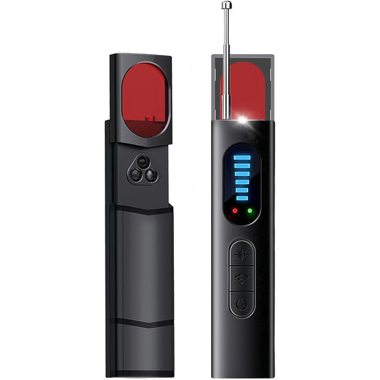 Detector profesional camere ascunse, aparate si dispozitive de spionaj, detector semnal RF, detectare tracker GPS, microfoane, baterie reincarcabila, compact, multifunctional