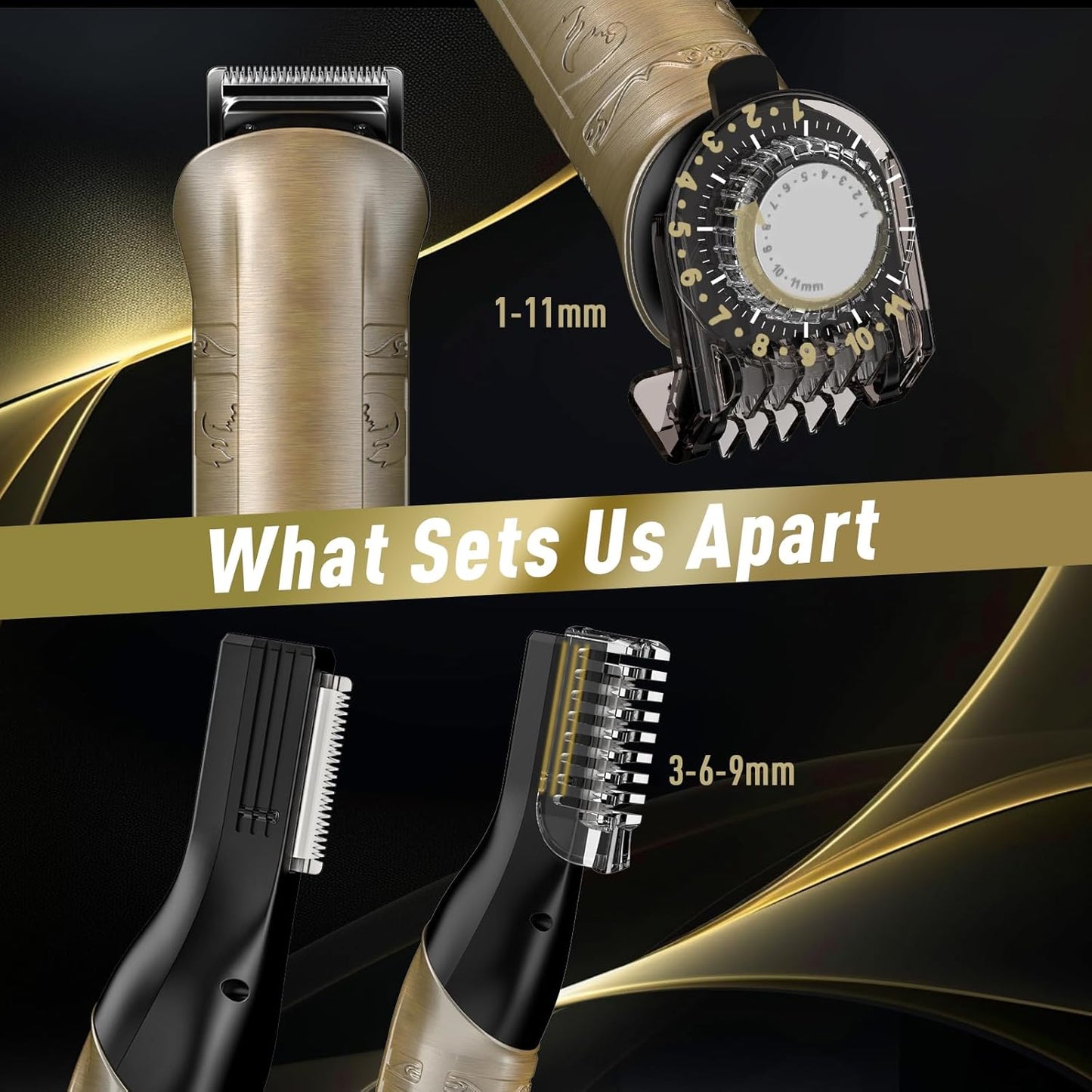Aparat de tuns par si barba 17 in 1 pentru barbati, cu display LCD, IPX 7 rezistent la apa, lame T-Blade precizie, Trimmer nas si urechi, incarcare USB-C, accesorii multiple pentru par, barba si corp