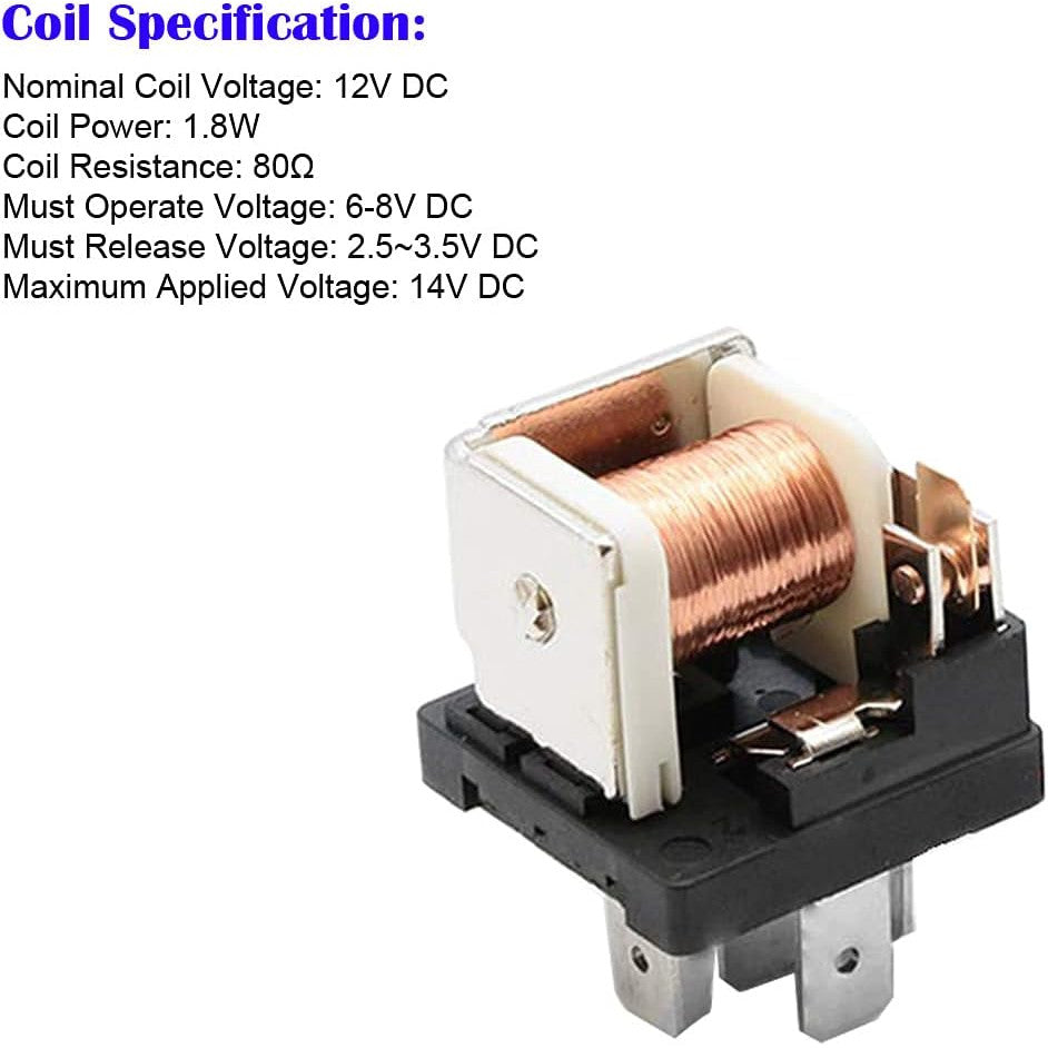 Set 3 releu auto SPST cu siguranta ATO/ATC, 12V 30A, 4 pini, cu priza si cablaj 14 AWG, Gebildetu