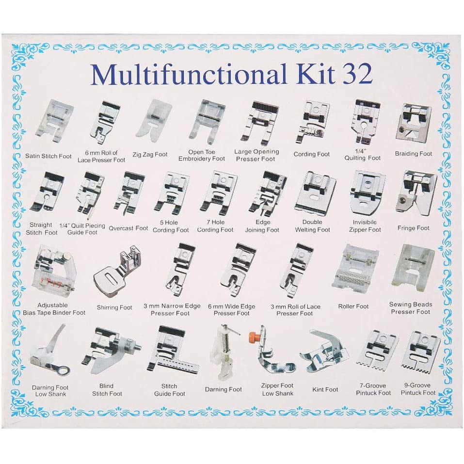 Set 32 picioruse de cusut, Universal, Accesorii pentru masina de cusut casnica