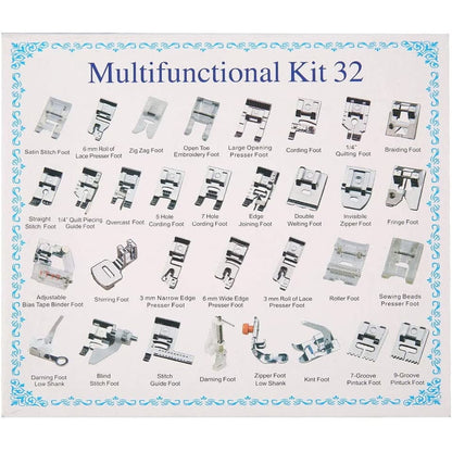 Set 32 picioruse de cusut, Universal, Accesorii pentru masina de cusut casnica