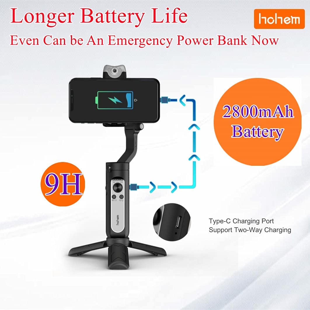 Stabilizator Gimbal iSteady V2 cu 3 axe, urmarire automata AI, lumina LED, control prin gesturi, baterie 2800 mAh, pliabil, pentru smartphone iPhone, Samsung, Huawei P40, Mate30 Pro