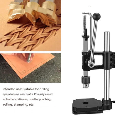Presa pentru perforat si stantat pielea profesionala 160kg, set 11 accesorii, 4 dalti 1/2/4/6 dinti, 7 poansoane 3-9mm, ergonomic, din metal