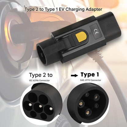 Adaptor mufa EV de la Type 2 la Type 1, adaptor de la IEC 62196 la SAE J1772, 32A, pentru masini electrice/hibride, monofazic ID produs: 3579