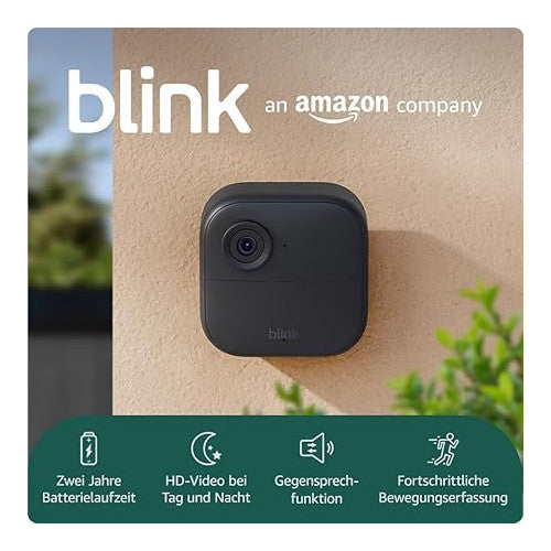 Cameră de securitate Blink Outdoor 4, wireless HD, detecție îmbunătățită, set cu un nucleu de modul de sincronizare