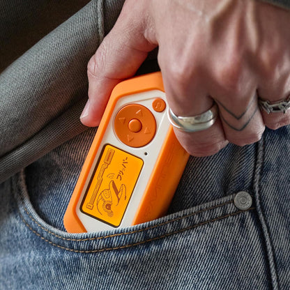 Husa de protectie din silicon Soft Touch pentru Flipper Zero, anti-soc si anti-zgarieturi, acces complet la porturi USB-C/GPIO/microSD/IR, design ergonomic antiderapant, portocaliu