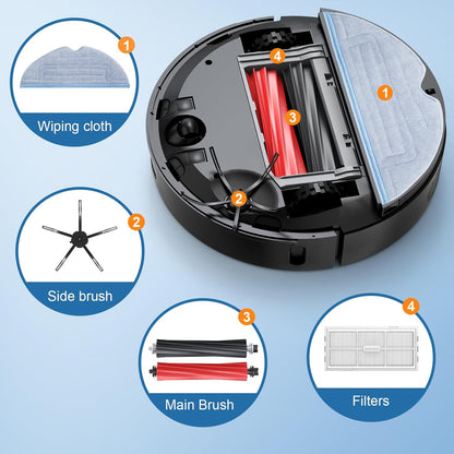 Kit 16 accesorii pentru aspirator compatibile cu Xiaomi Roborock S8, S8+, S8 Pro Ultra, cu 4 perii laterale, 2 perii tambur, 4 filtre, 6 buc mop de microfibra, accesorii de curatare
