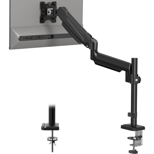 Suport de monitor BONTEC pentru ecran LCD LED de 13-34 inch, greutate 3-9 kg, ridicare pe gaz, monitor cu un singur brat, rotatie la 360°, inclinare, clema de birou, VESA 75/100 mm