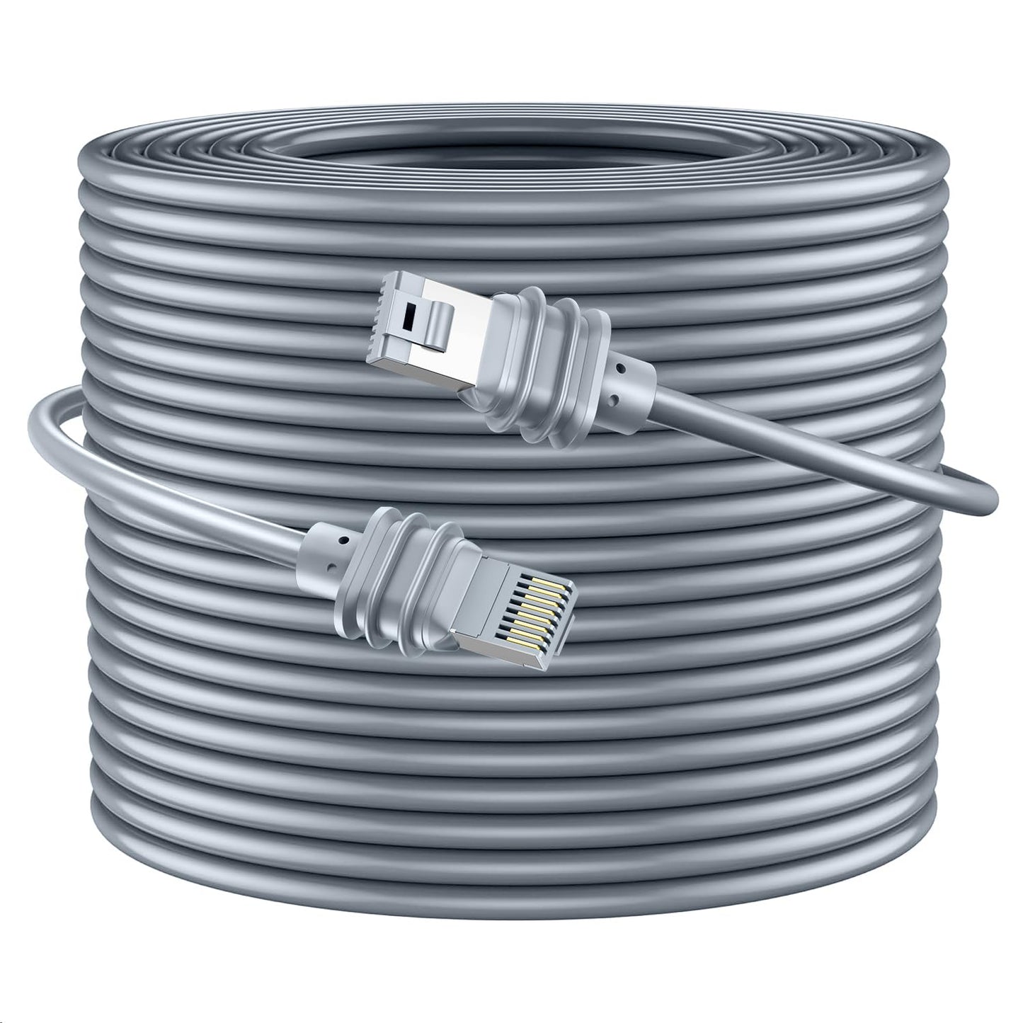 Cablu retea pentru Starlink Gen 3, de 46 m, compatibil Starlink Standard Actuated / Satellite V3, RJ45 Cat6, 1200 Mbps, impermeabil, pentru interior/exterior, gri